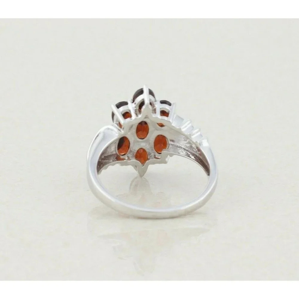 Sterling Silver Garnet Cluster Ring Size 10 1/2 - Picture 7 of 7
